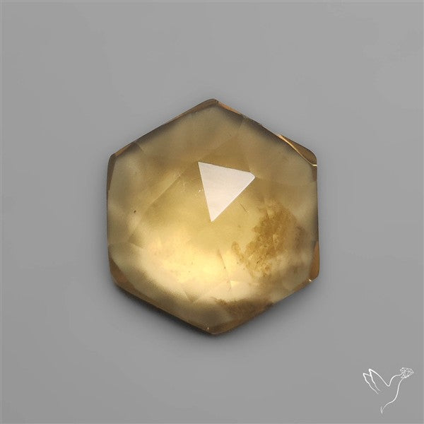 Rose Cut Honey Quartz Hexagon