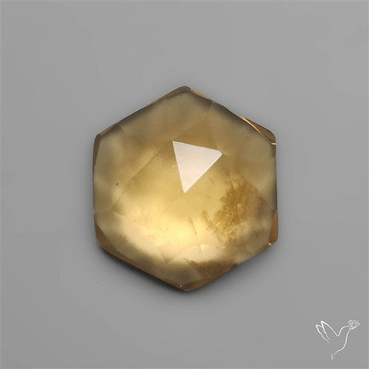 Rose Cut Honey Quartz Hexagon