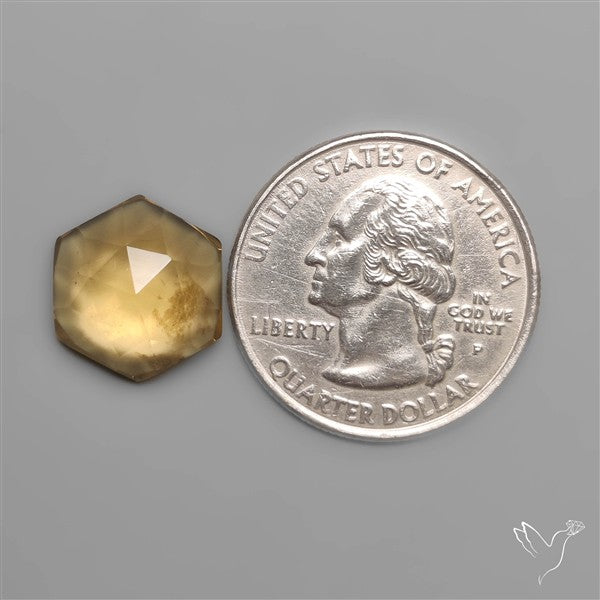 Rose Cut Honey Quartz Hexagon