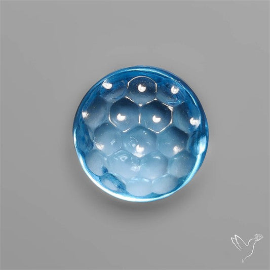 Swiss Blue Topaz Intaglio Reverse Carving