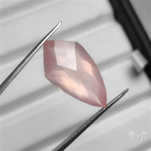 Checker Faceted Rose Quartz High Grade