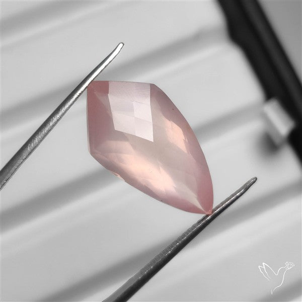 Checker Faceted Rose Quartz High Grade