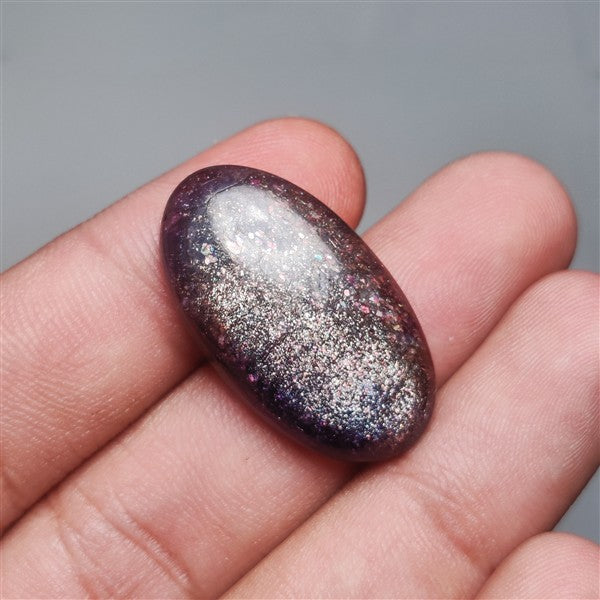 Bloodshot Iolite Sunstone Cabochon with Confetti