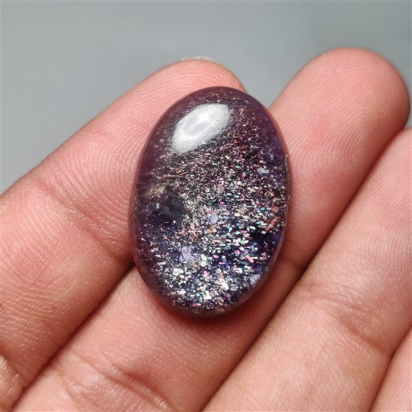 Bloodshot Iolite Sunstone Cabochon with Confetti