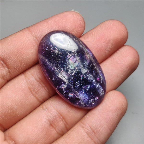Bloodshot Iolite Sunstone Cabochon with Confetti