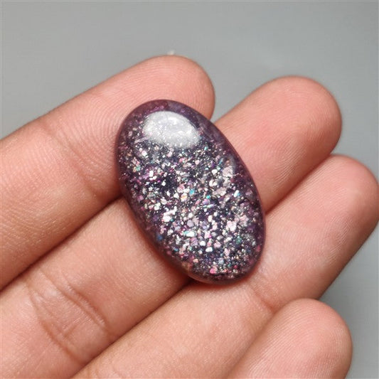 Bloodshot Iolite Sunstone Cabochon with Confetti