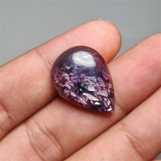 Bloodshot Iolite Sunstone Cabochon with Confetti