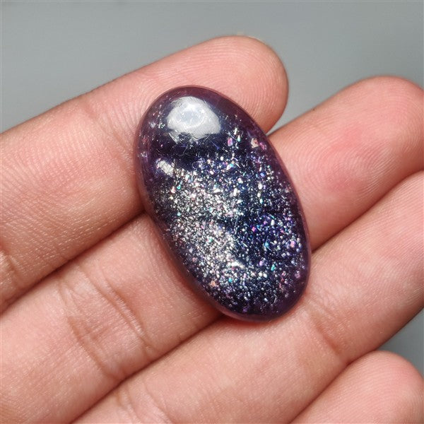Bloodshot Iolite Sunstone Cabochon with Confetti