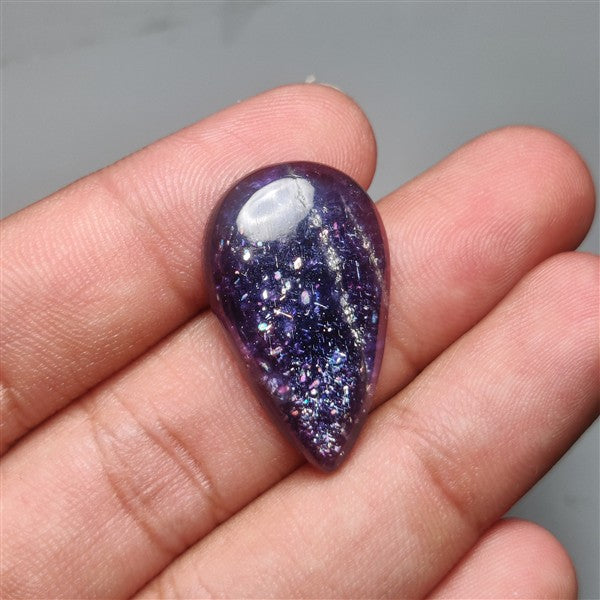 Bloodshot Iolite Sunstone Cabochon with Confetti