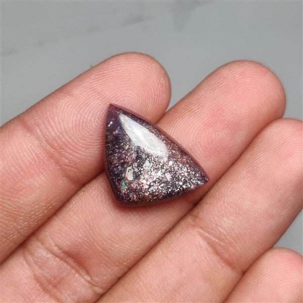 Bloodshot Iolite Sunstone Cabochon with Confetti