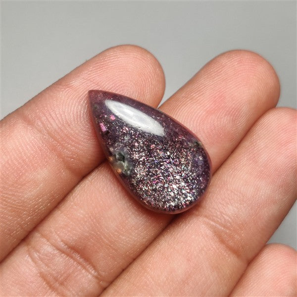 Bloodshot Iolite Sunstone Cabochon with Confetti