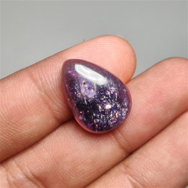 Bloodshot Iolite Sunstone Cabochon with Confetti