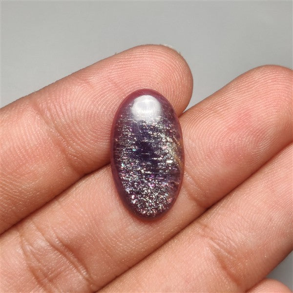 Bloodshot Iolite Sunstone Cabochon with Confetti