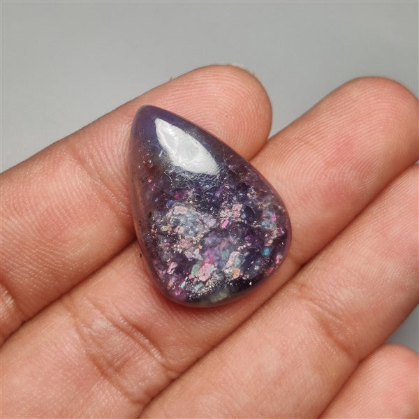 Bloodshot Iolite Sunstone Cabochon with Confetti