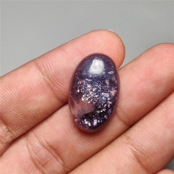 Bloodshot Iolite Sunstone Cabochon with Confetti