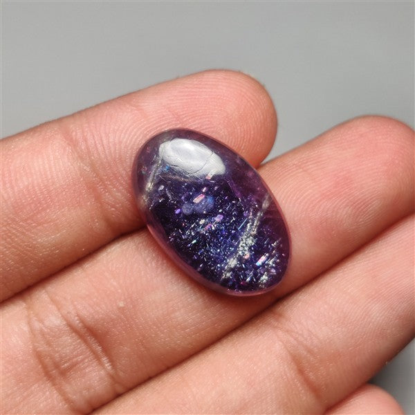 Bloodshot Iolite Sunstone Cabochon with Confetti