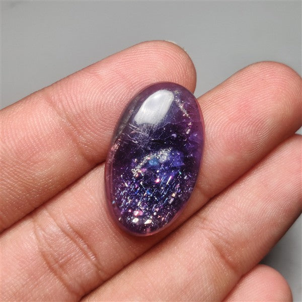 Bloodshot Iolite Sunstone Cabochon with Confetti