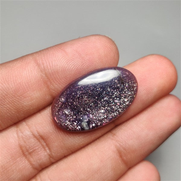 Bloodshot Iolite Sunstone Cabochon with Confetti