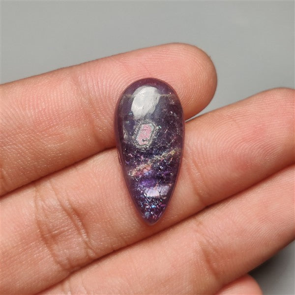 Bloodshot Iolite Sunstone Cabochon with Confetti