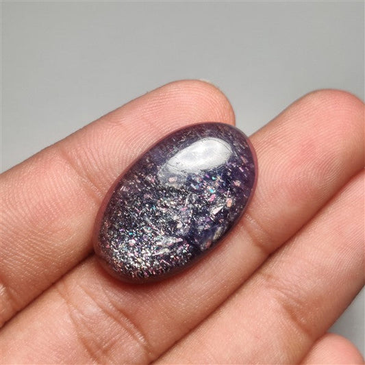 Bloodshot Iolite Sunstone Cabochon with Confetti
