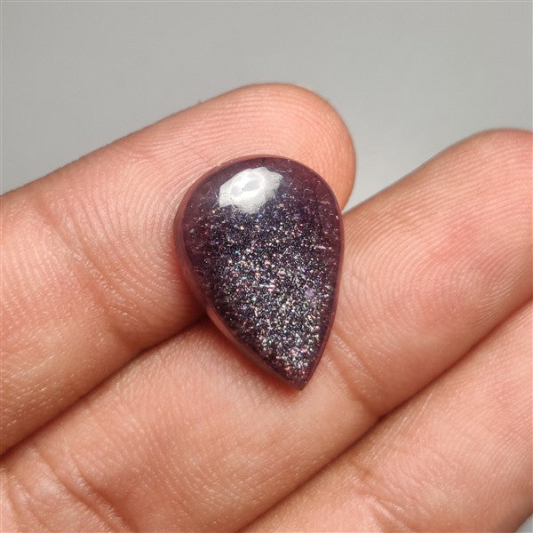 Bloodshot Iolite Sunstone Cabochon with Confetti