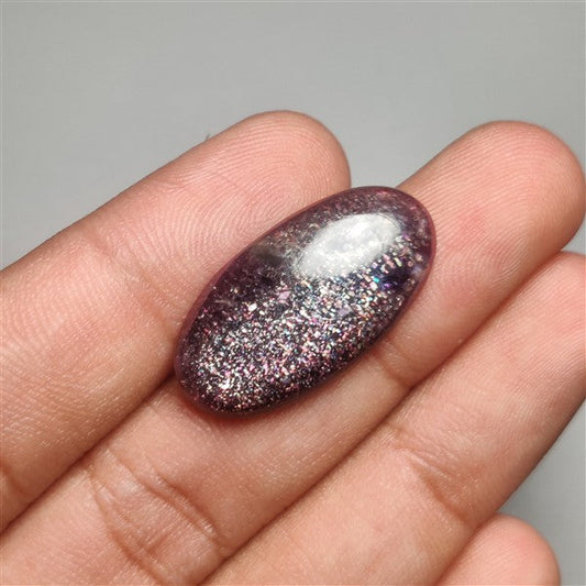 Bloodshot Iolite Sunstone Cabochon with Confetti