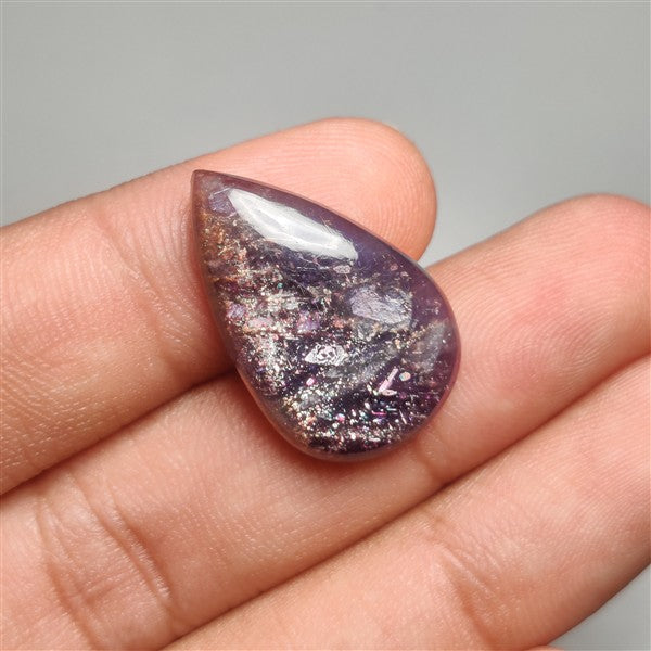 Bloodshot Iolite Sunstone Cabochon with Confetti