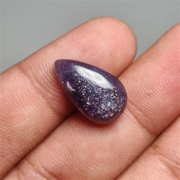 Bloodshot Iolite Sunstone Cabochon with Confetti