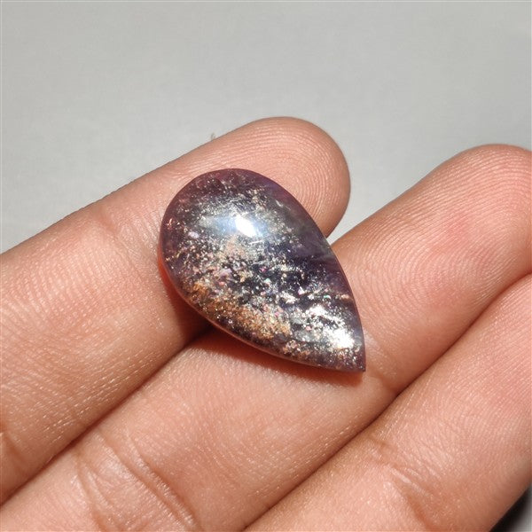 Bloodshot Iolite Sunstone Cabochon with Confetti
