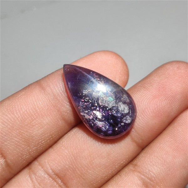 Bloodshot Iolite Sunstone Cabochon with Confetti