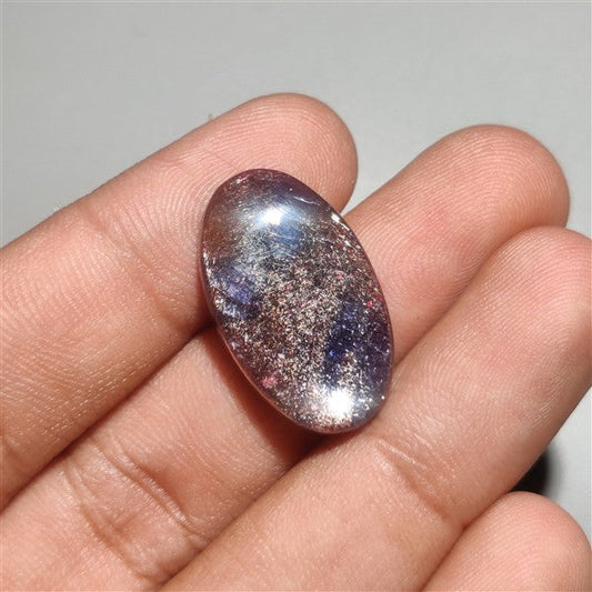 Bloodshot Iolite Sunstone Cabochon with Confetti