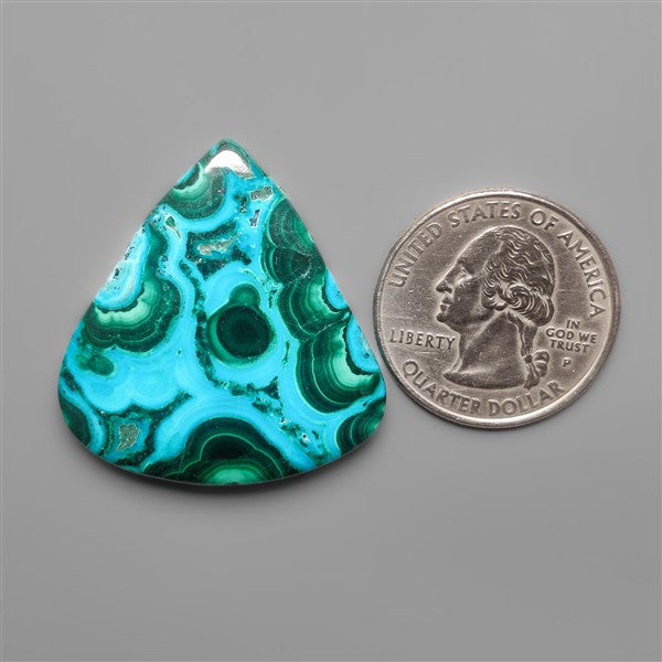 Chrysocolla In Malachite Cabochon