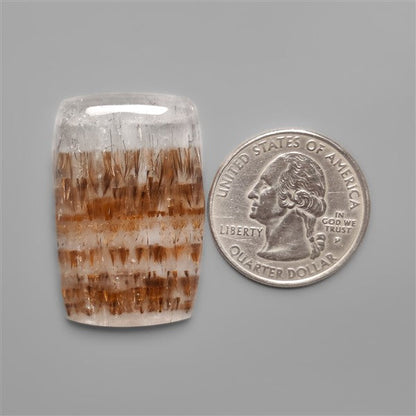 Cacoxenite in Quartz Cabochon