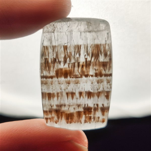 Cacoxenite in Quartz Cabochon