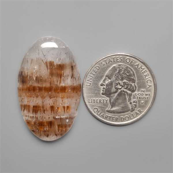 Cacoxenite in Quartz Cabochon