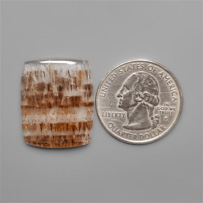 Cacoxenite in Quartz Cabochon