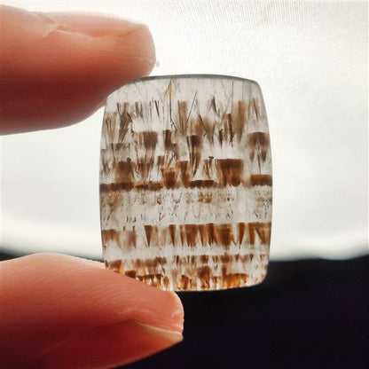Cacoxenite in Quartz Cabochon