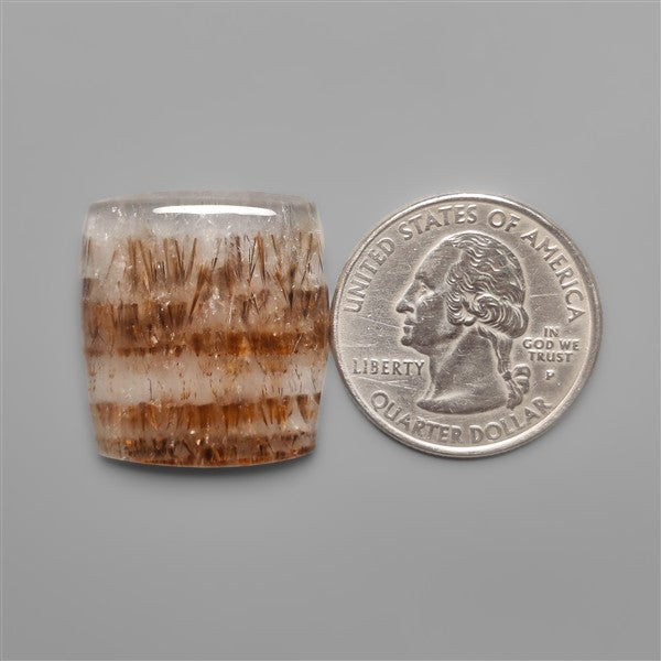 Cacoxenite in Quartz Cabochon