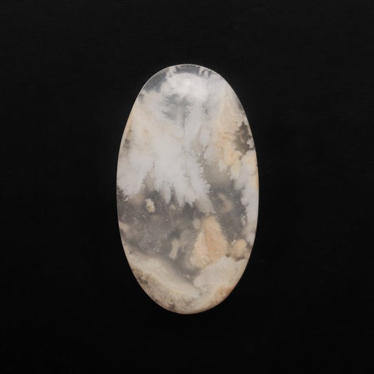 Stinking Water White Plume Agate Cabochon