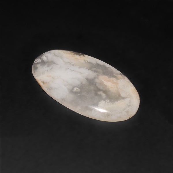 Stinking Water White Plume Agate Cabochon