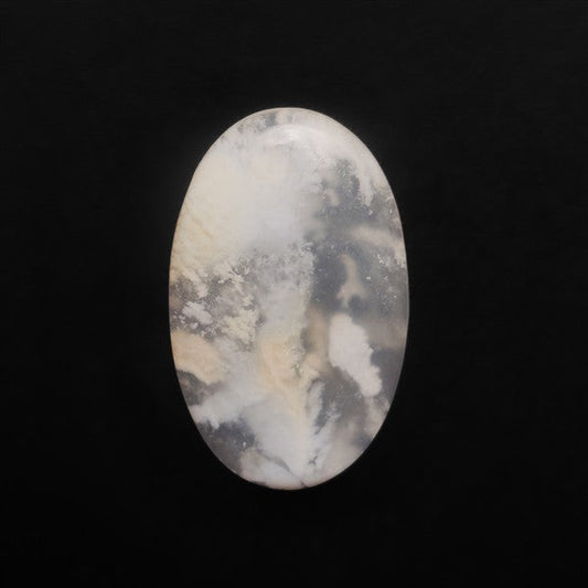 Stinking Water White Plume Agate Cabochon