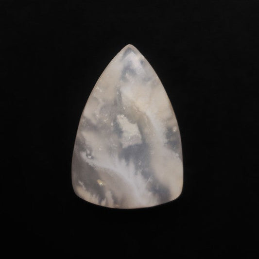 Stinking Water White Plume Agate Cabochon