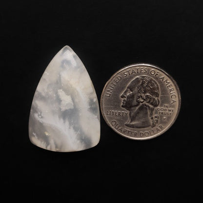 Stinking Water White Plume Agate Cabochon