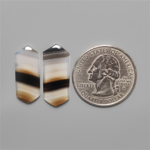 Black Banded Agates Pair