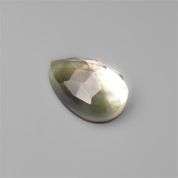 Rose Cut Himalayan Quartz With Black Mother Of Pearl Doublet