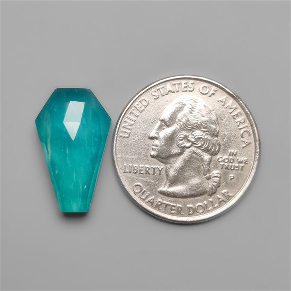 Rose Cut Himalayan Quartz With Peruvian Ice Amazonite Coffin Doublet