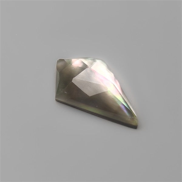 Rose Cut Himalayan Quartz With Black Mother Of Pearl Doublet