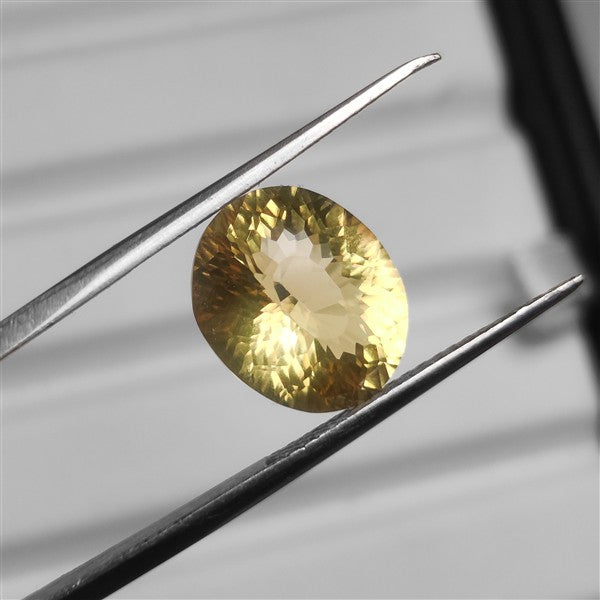 Millenium Cut Faceted Green Gold Lemon Quartz