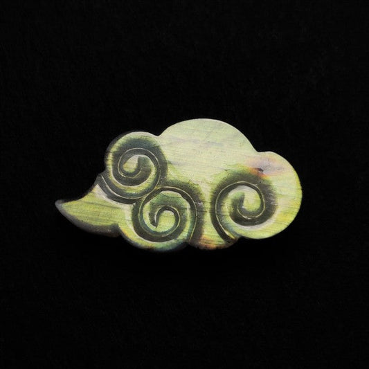 Labradorite Cloud Carving with Anime type curved Cloud