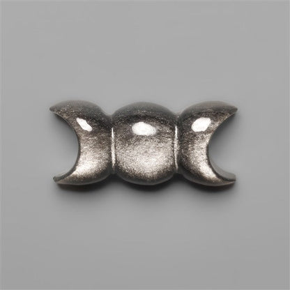 Silversheen Obsidian Triple Moon Carving